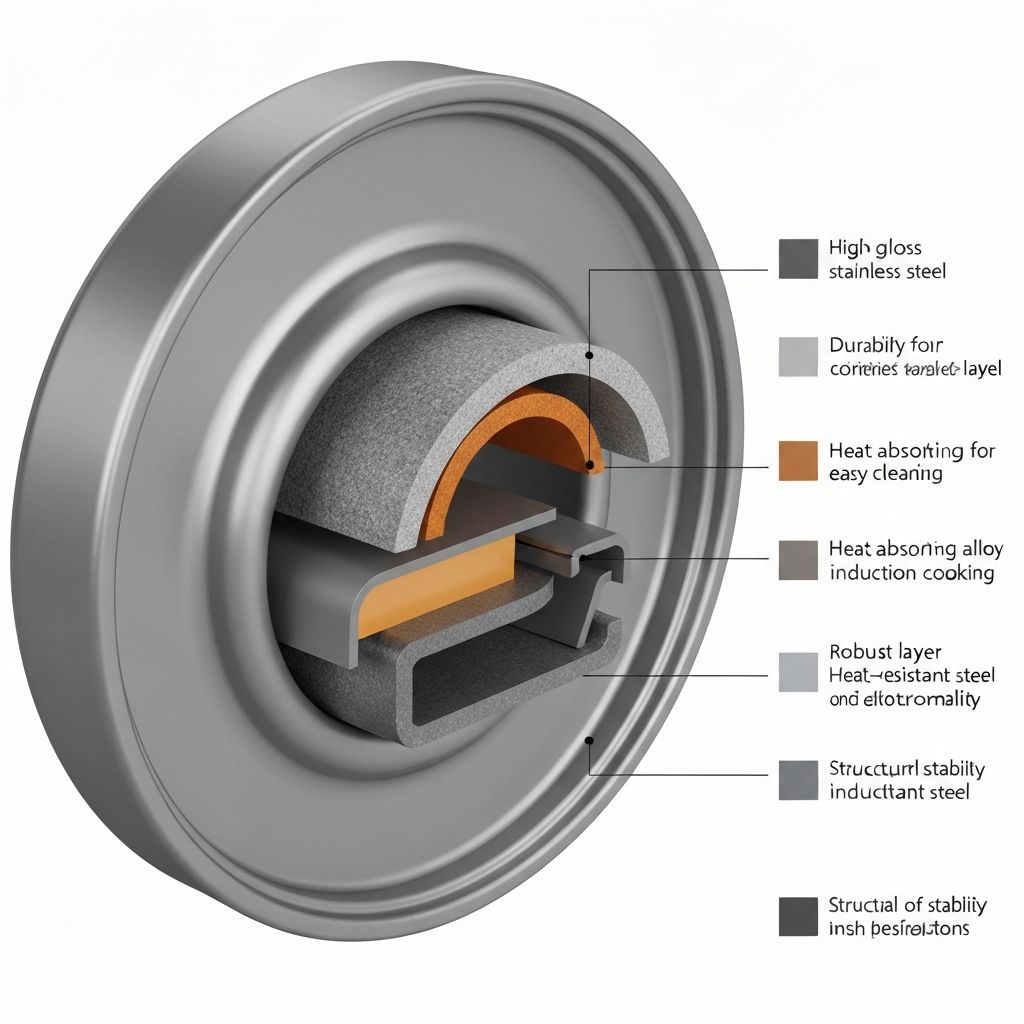 BergHOFF Full Disk Base showing multi-layer construction for induction compatibility